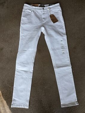 Ring of Fire White Slim Straight Jeans